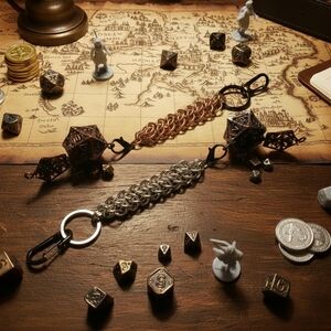 Chain Link Key Holder Set - Silver and Bronze